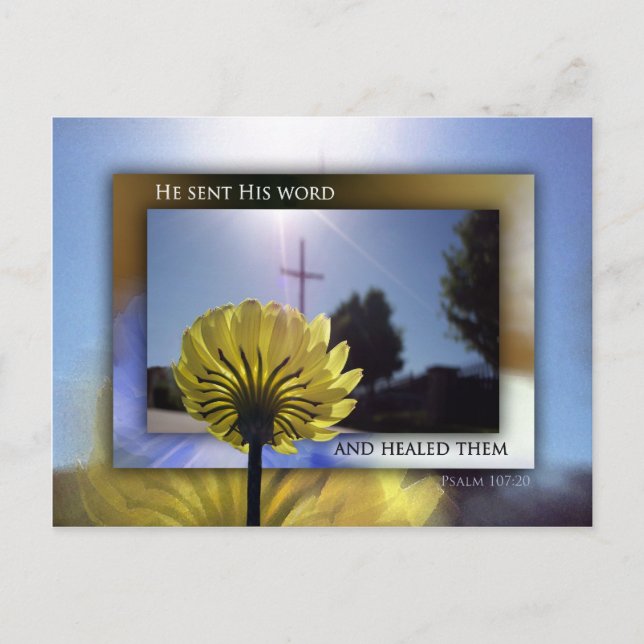 He Sent His Word and Healed Them Postcard (Front)