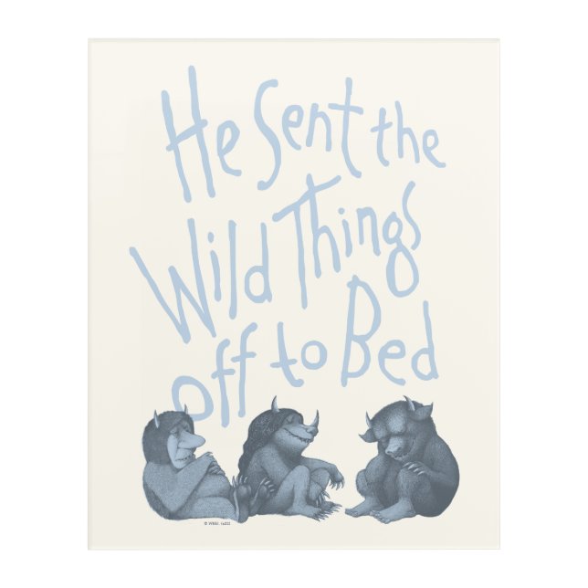 He Sent the Wild Things Off to Bed - Blue Acrylic Print (Front)