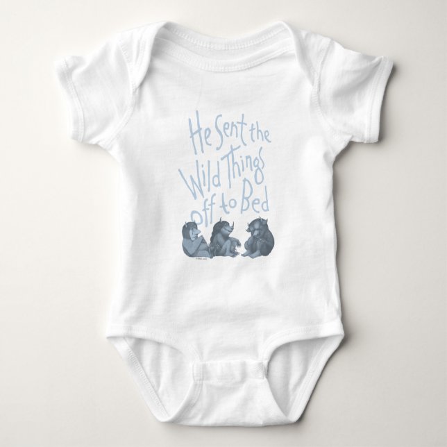 He Sent the Wild Things Off to Bed - Blue Baby Bodysuit (Front)
