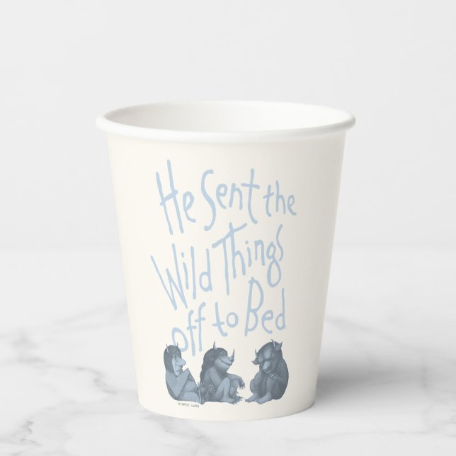 He Sent the Wild Things Off to Bed - Blue Paper Cups (Front)