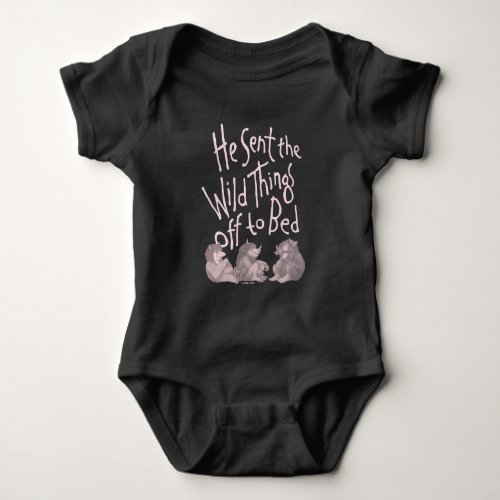He Sent the Wild Things Off to Bed _ Pink Baby Bodysuit
