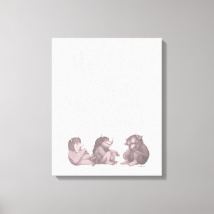 He Sent the Wild Things Off to Bed - Pink Canvas Print