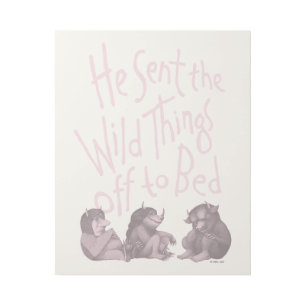 He Sent the Wild Things Off to Bed - Pink Gallery Wrap