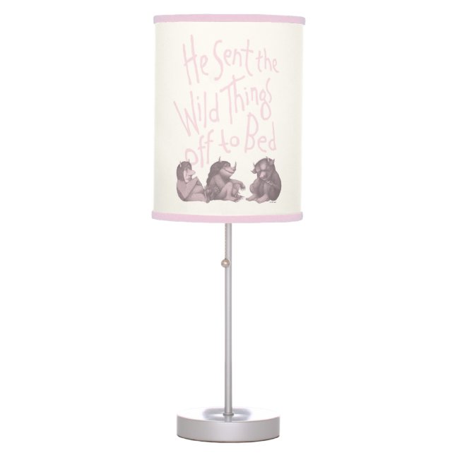 He Sent the Wild Things Off to Bed - Pink Table Lamp (Front)