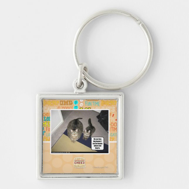 He sez hes big boned. keychain (Front)