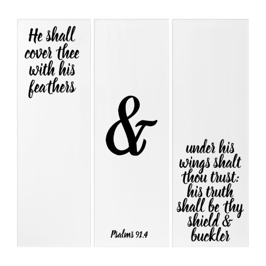 He Shall Cover You with His Feathers Bible Verse Triptych
