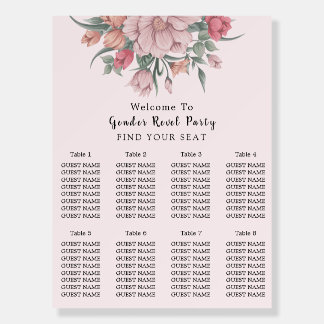 He & She Modern Baby in Bloom Gender Reveal Foam Board