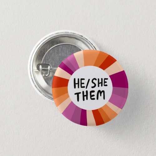 HESHETHEM Pronouns Colorful Circle Lesbian Pride Button