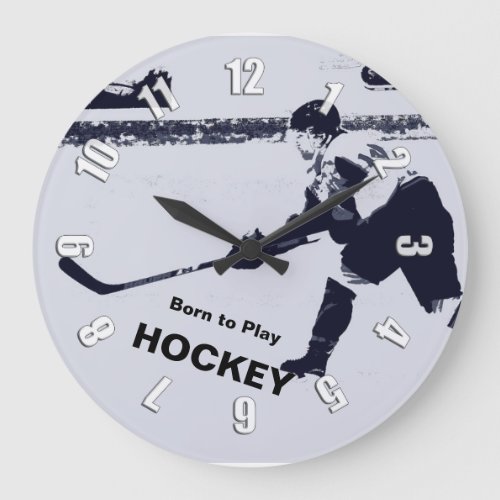 He shoots He scores _ Hockey Player Large Clock