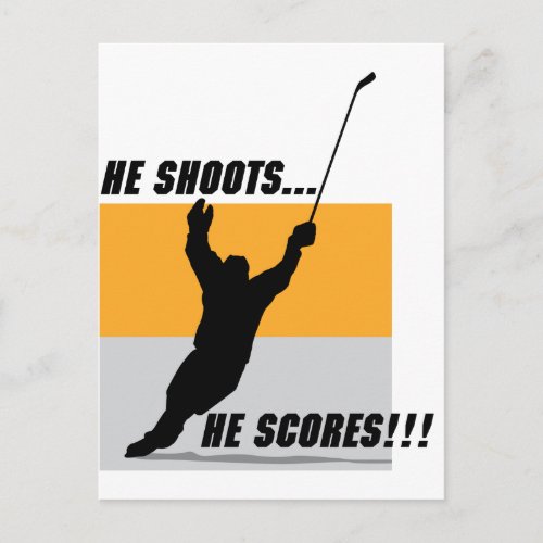 He ShootsHe Scores Postcard