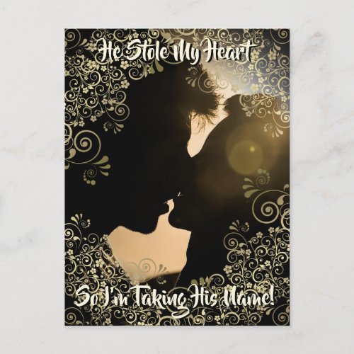 He Stole My Heart Wedding Save the Date Postcard