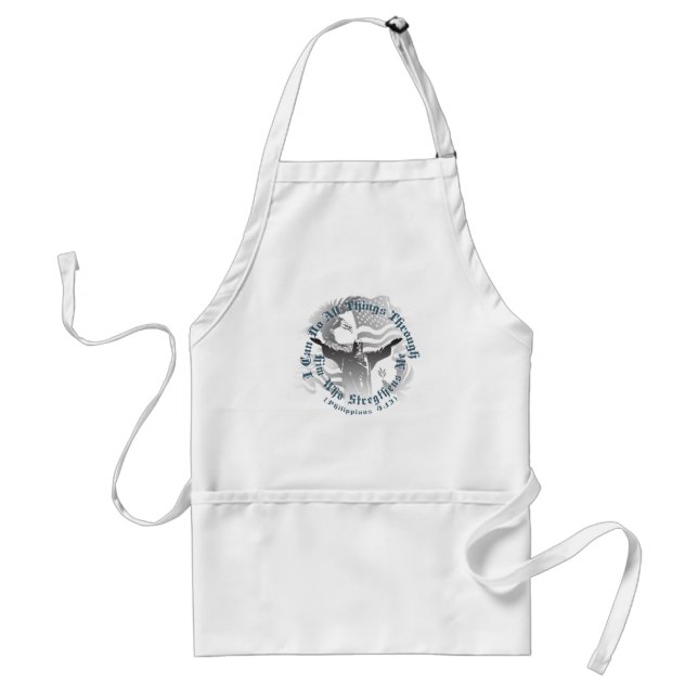 He Strengthens Me Adult Apron (Front)