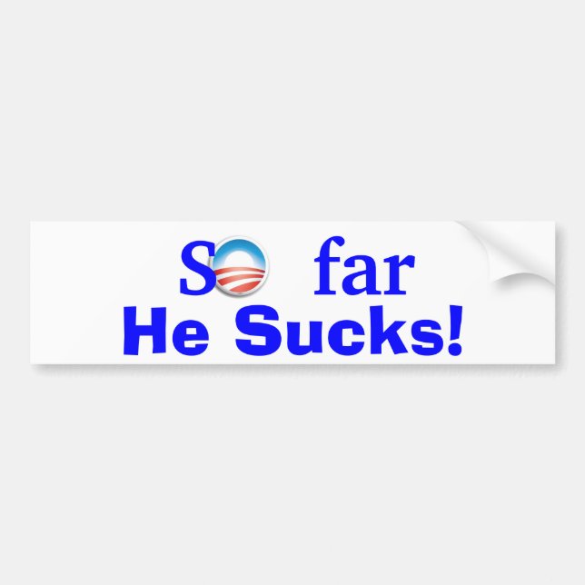 He Sucks! Bumper Sticker (Front)