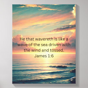 He that Wavereth Inspirational Canvas Art Canvas Photo Tile