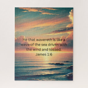 He that Wavers Is Like a Wave Inspirational Puzzle