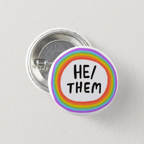 HETHEM Pronouns Rainbow Circle Button