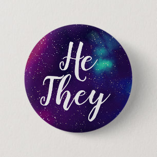 He/They Customizable Galaxy Pronoun Button
