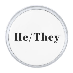 He, They Preferred Pronouns Lgbtq Lgbt Pride Silver Finish Lapel Pin
