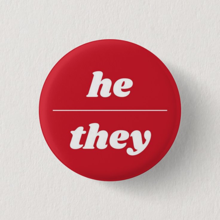 He/They Pronoun Pin, 1¼ Inch Button | Zazzle