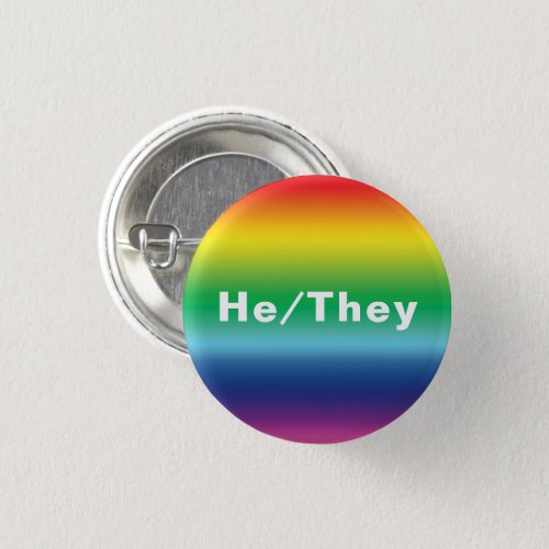 He They Pronouns Lgbtq Lgbt Pride Rainbow Colors Button