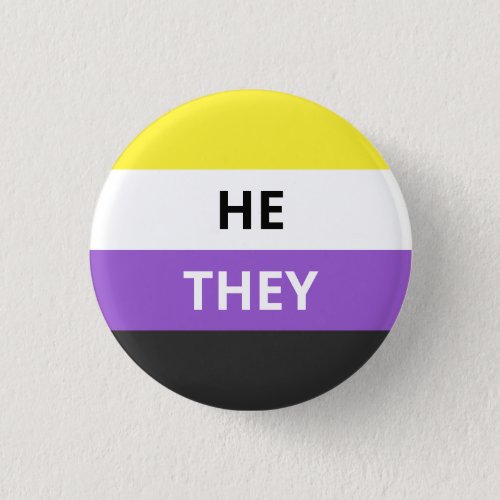 HeThey Pronouns Non_Binary Flag Badge Button
