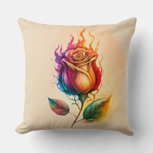 he Vibrant Beauty of Roses Throw Pillow