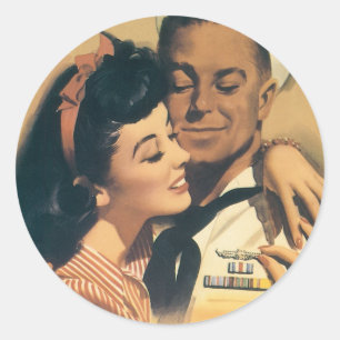 "He Volunteered For Submarine Service" Classic Round Sticker