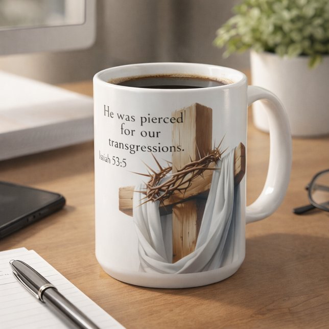 He Was Pierced for Our Transgressions Coffee Mug (Creator Uploaded)
