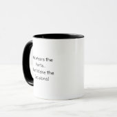 He Wears the Pants Funny Quote Coffee Mug (Front Left)