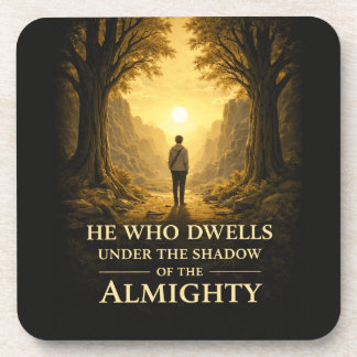 He Who Dwells Psalm 91 Christian Art Beverage Coaster