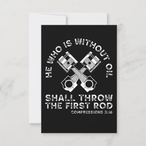 He Who Is Without Oil Shall Throw The First Rod Fu Thank You Card