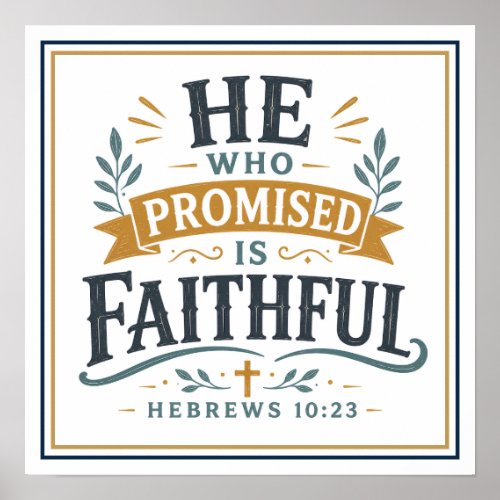 He Who Promised Is Faithful Spiritual Quote Poster
