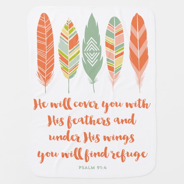 He will cover you with His feathers Baby Blanket (Front)