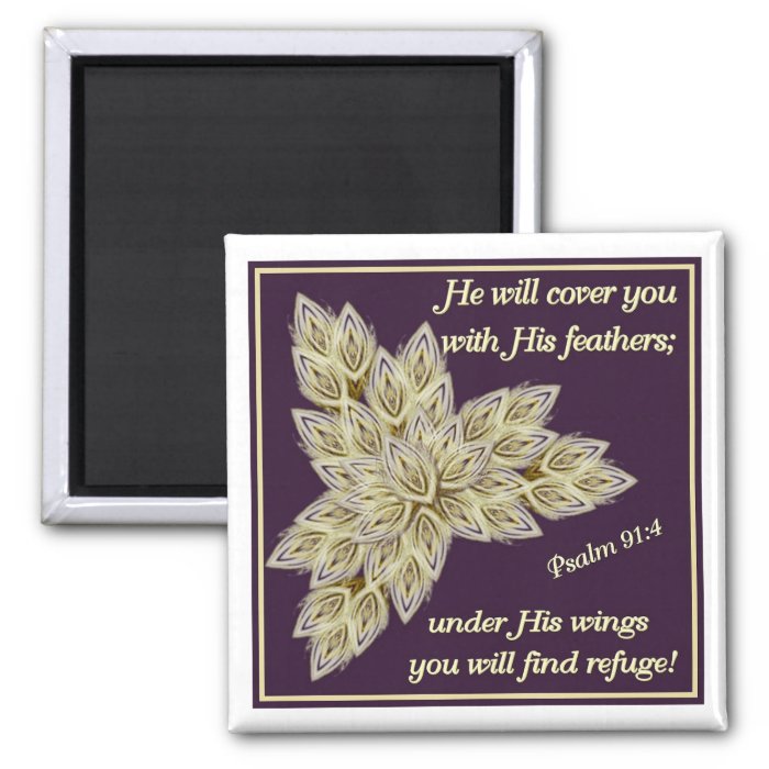 He will cover you with His feathers Refrigerator Magnet