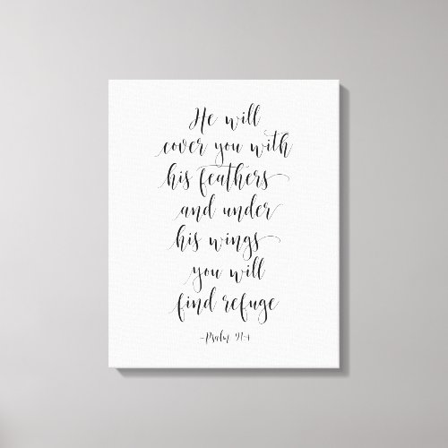 He Will Cover You With His Feathers Psalm 914 Canvas Print