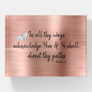 He Will Direct Your Path Bible Verse Paperweight