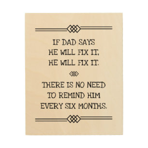 He Will Fix It Funny Dad Joke Wood Wall Art