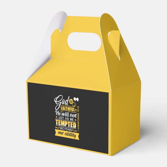  He Will Not Let You Be Tempted – Bible Verse Favor Boxes (Front Side)