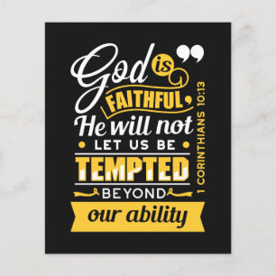 He Will Not Let You Be Tempted – Bible Verse Flyer