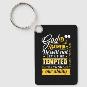  He Will Not Let You Be Tempted – Bible Verse Keychain