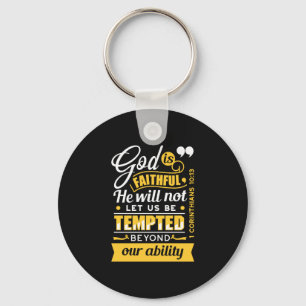  He Will Not Let You Be Tempted – Bible Verse Keychain