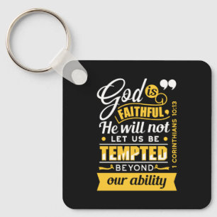  He Will Not Let You Be Tempted – Bible Verse Keychain