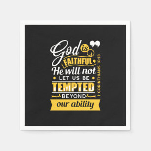  He Will Not Let You Be Tempted – Bible Verse Napkins