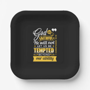  He Will Not Let You Be Tempted – Bible Verse Paper Plates
