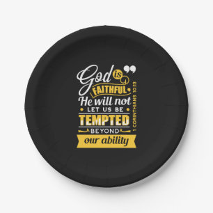 He Will Not Let You Be Tempted – Bible Verse Paper Plates