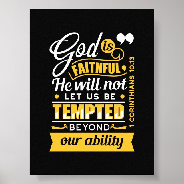  He Will Not Let You Be Tempted – Bible Verse Poster (Front)