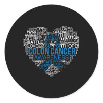 He With Dark Blue Ribbon Colon Cancer Awareness Mo Classic Round Sticker
