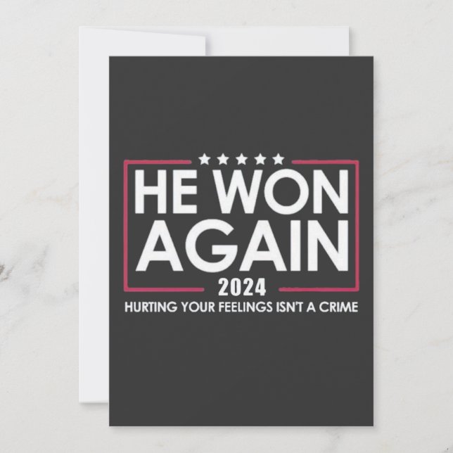 He Won Again 2024 Trump Inaguration 2025 Invitation (Front)