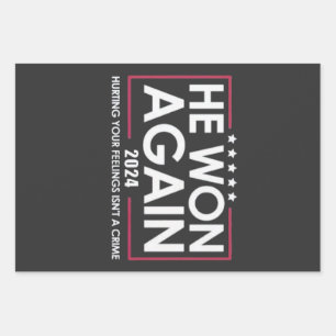 He Won Again 2024 Trump Inaguration 2025 Wrapping Paper Sheets