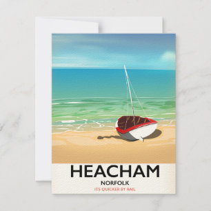 Heacham Norfolk vintage seaside poster